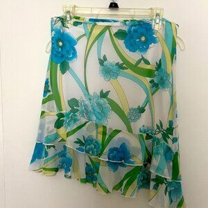 Blue floral skirt